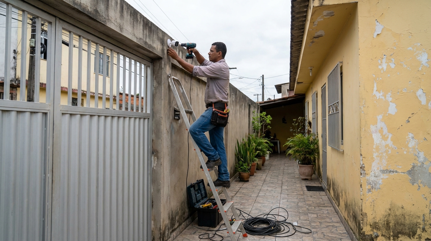 Passagem de cabeamento em Duque de Caxias‑RJ